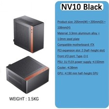 Jonsbo NV10 N10 Mini ITX Case Aluminum Walnut Accent 1U FLEX Power Desktop PC picture