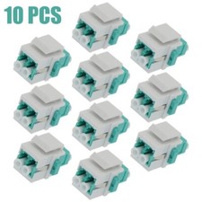 10 Pcs LC/UPC OM3 Duplex Multi Mode Fiber Optical Coupler Keystone Jack Aqua picture