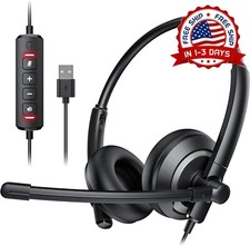 Auriculares Con Cable Micrófono Con Cancelación De Ruido Para Pc/Laptop (Negra) picture