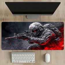 Soldier Warrior Mouse Pad, Rubber Non-Slip PC Computer Gaming Desk Mat, Large picture