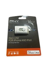 PNY Duo-Link On-The-Go 16GB USB Flash Drive for iPhone & iPad - Sealed New picture