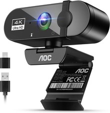 AOC 4k Webcam for PC with Microphone, Computer Camera with Noise Cancellation, P picture