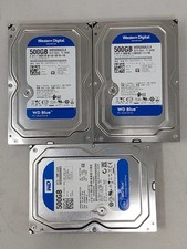 Lot of 3 Western Digital Blue 500gb HDD 3.5