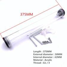 Computer water-cooled acrylic cylindrical water tank 375MM*50MM Front 3 holes picture