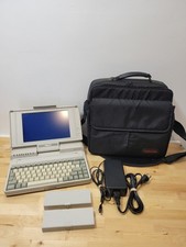 Toshiba T1200XE Vintage Laptop Portable PC w Case AC Adapter Batteries UNTESTED picture