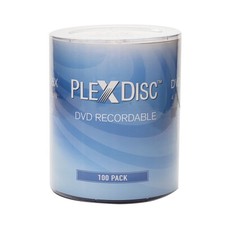 100 PC PlexDisc 16X 4.7 GB DVD-R Logo Top Disc Blank Media 632-817-BX picture