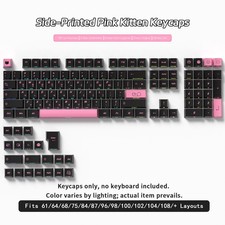 Korean Cat Keycaps Cherry Profile Translucent Side Printed Mechanical Keyboard picture