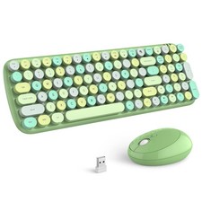 Wireless Keyboard and Mouse, 2.4Ghz USB Full Size Typewriter Keyboard (Green) picture