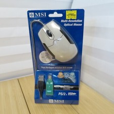 NOS NIB Vintage MSI Multi-Resolution Optical Mouse USB with PS2 adapter picture