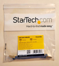 StarTech.com 6in Black Cat6a Shielded Patch Cable Cat6a Ethernet Cable  6