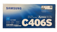 Original Samsung CLT-C406S/XAA Cyan Toner Cartridge for CLP-36x/CLX-330x/C41x/C4 picture