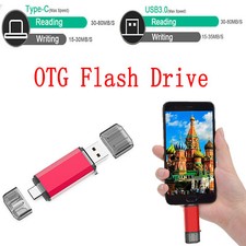 32G 64G 128G USB 3.0 Flash Drive Dual Type-C 2-in-1 Memory Stick For Phone Lot picture