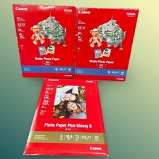 Canon Pixma Photo Paper Lot Matte MP-101 Glossy II PP-201 8.5x11 Inkjet Bundle picture