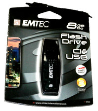 NEW SEALED PORTABLE MEMORY STORAGE EMTEC 8 GB GO SEE THRU 2.0 USB FLASH DRIVE picture
