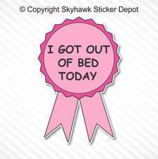 I Got Out Of Bed Today Funny Macbook Laptop iPad Sticker Vinyl Decal Joke Prank picture