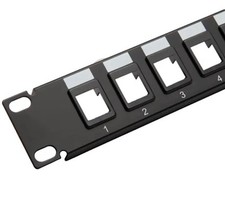 16 Port Ethernet Patch Panel 1U Black Keystone Panel for Networking C2G 03858 picture
