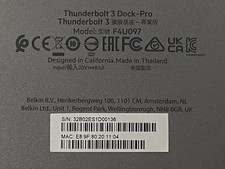 BELKIN THUNDERBOLT 3 DOCK PRO W/ THUNDERBOLT 3 CABLE - USB-C HUB - USB-C -  GRAY picture