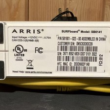 ARRIS SURFboard SB6141 Cable Modem White Ethernet Coaxial Wired RJ-45 PC picture