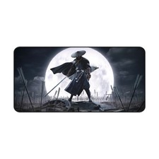 Moonlit Samurai Desk Mat | Warrior Landscape Mouse Pad picture