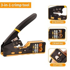 All-in-one RJ45 Crimp Tool Pass Through Crimper Cutter for Cat6 Cat5 Cat5e 8P8C picture