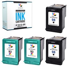 4 PK Ink Cartridges for HP 98 93 Black Tri-Color Combo Pack 4 Color Cartridge picture