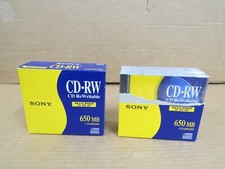 2 NEW & Open Box Sony CD-RW 1x 2x 4x  650 MB 74 Min 5 Pack Rewritable picture