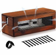 Chunful Extra Large Cable Management Box, 16'' Wood Cord Hider 15.7x6x6.7