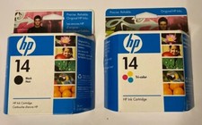 HP 14 Black Ink C5011DN & Genuine HP 14 C5010DN Tri-Color Ink Genuine New 2009 picture