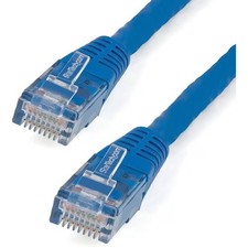 StarTech C6PATCH20BL 20Ft CAT6 Gigabit Ethernet Cable Molded RJ45 UTP Cord Blue picture
