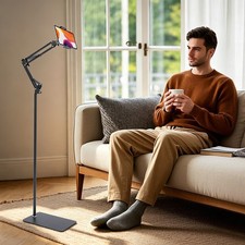 Universal 360�� Adjustable Tablet Holder Floor Stand Clamp for 4-17cm Phone iPad picture