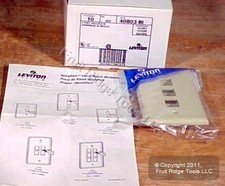 Leviton 40803-BI Ivory Quickport 1-Gang 3-Port Modular Wallplates Covers 10-Pack picture