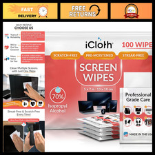 Large Screen Electronics Wipes - 70% Isopropyl Alcohol, Lint-Free, Streak-Free, picture