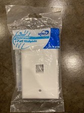 Leviton 41080-1WP Quickport Single-Gang Wallplate, 1-Port,White, Lot of 4 picture