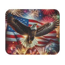 American Bald Eagle Patriotic Mouse Pad, American Office Decor, Great Gift picture