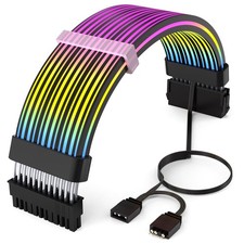 Sirlyr 24 Pin RGB PSU Cable Extension for PC Build, Black Style picture