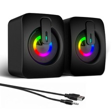 RGB Computer Speakers, USB Powered 3.5mm Stereo for PC Laptop picture