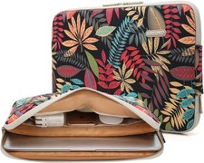 Canvas Water-Resistant 15-15.6 Inch Laptop Sleeve Case Bag, Forest Series Black picture