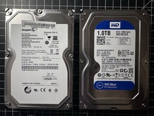 2x 1 TB HDD 3.5” Seagate & Western Digital Blue (2TB Total) Tested Good picture