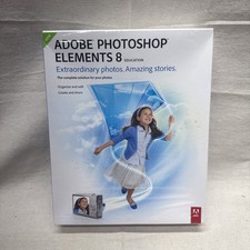 Adobe Photoshop Elements 8 (for PC, DVD, 2009) Computer Software NEW Sealed  picture