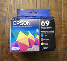 Epson 69 Black Cyan Magenta Yellow Ink Set T069120-BCS Exp 2023 Genuine Sealed picture