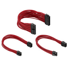 Power Supply Extension Cable Kit 30Cm 18AWG, 1 Set ATX 24-P+8-P+PCI-E picture