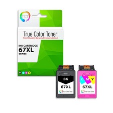 2PK TCT Premium 67XL BLK CL HY Compatible for HP ENVY 6055 6052 Ink Cartridge picture