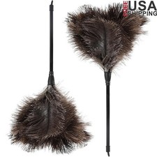 Natural Ostrich Feather Duster 14.9in Mini Cleaning Tool Home Office 2PCS New picture