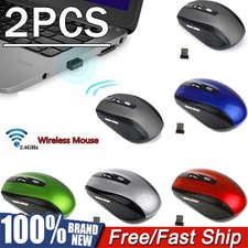 2 Wireless Optical Mouse Mice 2.4GHz USB Receiver For Laptop PC Computer DPI USA picture