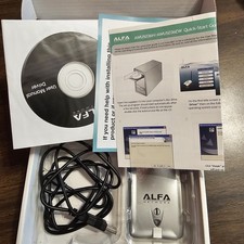 Alfa AWUS036H Long Range USB WiFi Adapter RTL8187L Tested Box + 9dBi ARS-N19 ant picture