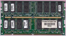 128MB 2x64MB PC100 SDRAM Hyundai HYM7V65801B Compaq 323012-001 Matched Pair Kit picture