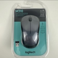 Logitech M310 LARGE SIZED Wireless Mouse & LOGI RECEIVER Black Gray SEALED NEW picture