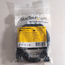 StarTech.com USB 2.0 A to Right Angle B Cable, 3m/9ft Black (USBAB3MR) picture