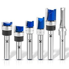 NICAVKIT 6Pcs Pattern Flush Trim Router Bits 1/4 Inch Shank, Carbide Tipped Temp picture