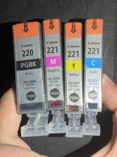 Genuine Canon PGI-220BK / CLI-221C,M,Y Ink & Photo Paper Combo Pack Sealed inks picture